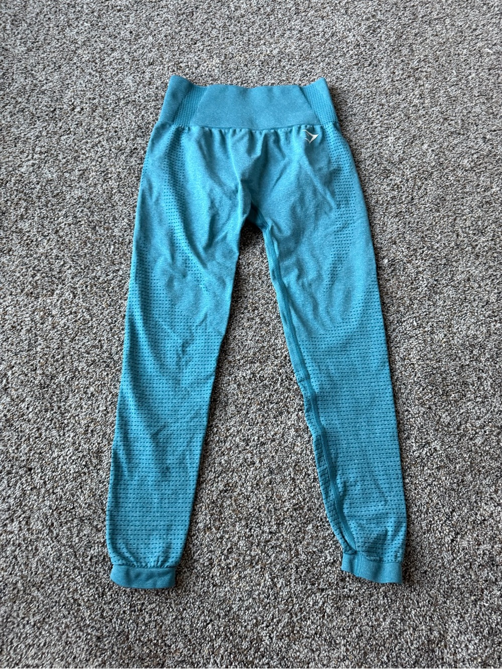 Gymshark Seamless Leggings Medium Teal Blue High Waist Ventilated Workout